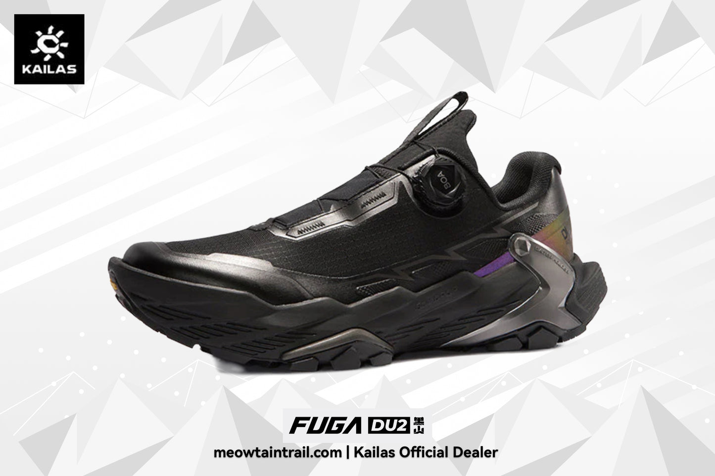 [Men] New Kailas FUGA BLACK SOLITUDE DU 2 BOA® Trail Running Shoes